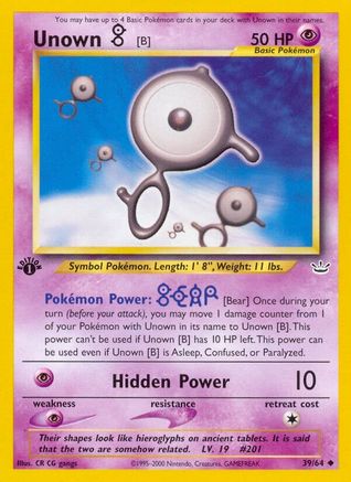 [PKM-C] Unown [B] (39/64) [Neo Revelation 1st Edition]