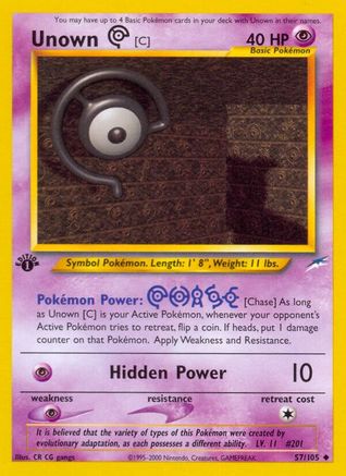 [PKM] Unown (57/105) [Neo Destiny 1st Edition]