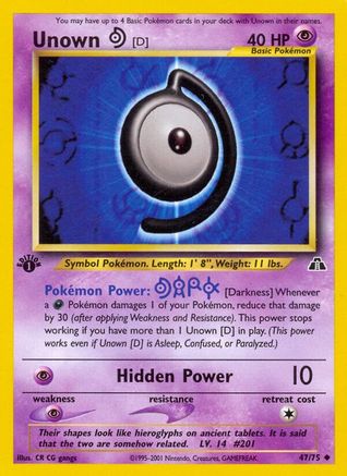 [PKM-C] Unown [D] (47/75) [Neo Discovery 1st Edition]