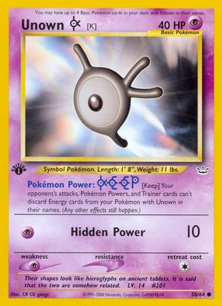 [PKM] Unown (58/64) [Neo Revelation 1st Edition]