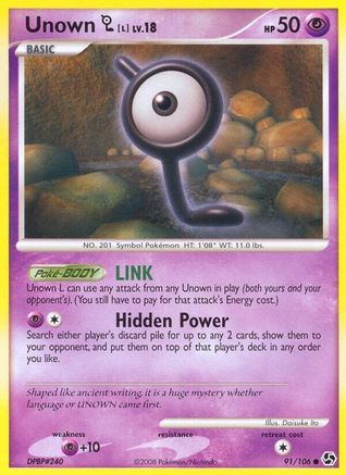 [PKM] Unown L (91/106) [Diamond & Pearl: Great Encounters]
