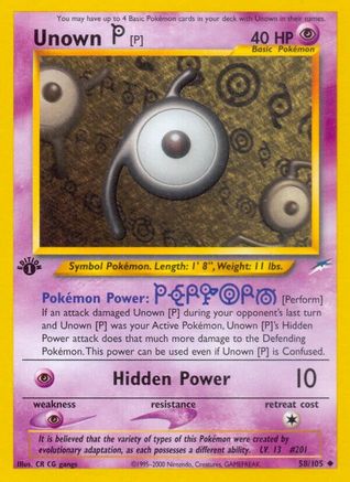 [PKM] Unown (58/105) [Neo Destiny 1st Edition]