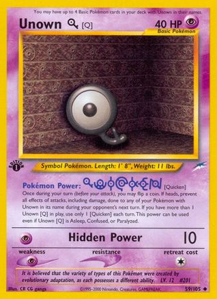 [PKM] Unown (59/105) [Neo Destiny 1st Edition]