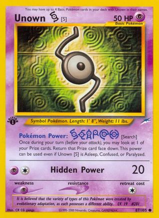 [PKM] Unown (87/105) [Neo Destiny 1st Edition]