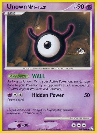 [PKM] Unown W (80/146) [Diamond & Pearl: Legends Awakened]