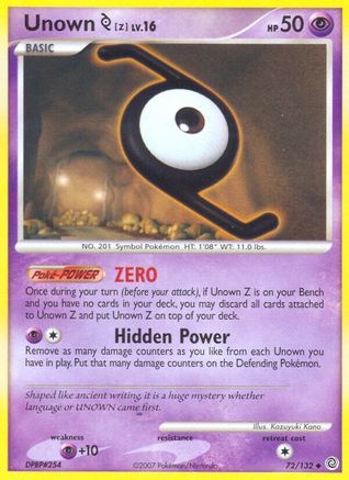[PKM] Unown Z (72/132) [Diamond & Pearl: Secret Wonders]