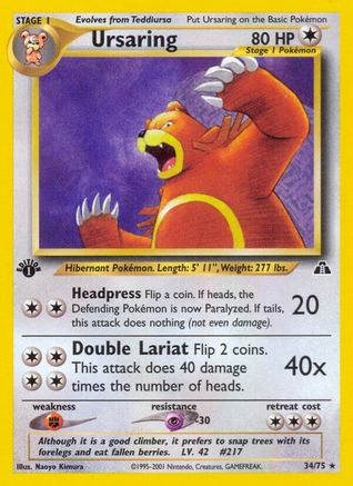 [PKM] Ursaring (34/75) [Neo Discovery 1st Edition]