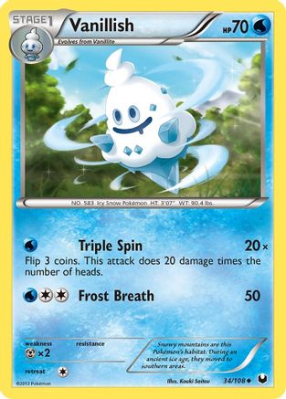[PKM] Vanillish (34/108) [Black & White: Dark Explorers]