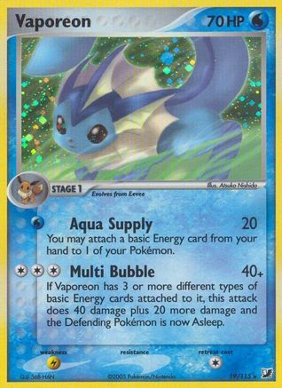 [PKM-R] Vaporeon (19/115) (Stamped) [EX: Unseen Forces]