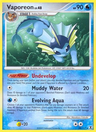 [PKM] Vaporeon (34/111) [Platinum: Rising Rivals]