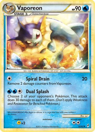 [PKM] Vaporeon (52/95) [HeartGold & SoulSilver: Call of Legends]