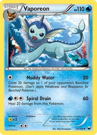 [PKM] Vaporeon (25/108) [Black & White: Dark Explorers]