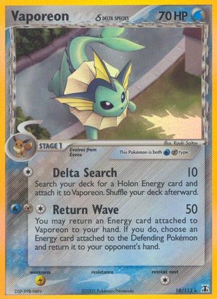 [PKM-R] Vaporeon (18/113) (Delta Species) [EX: Delta Species]