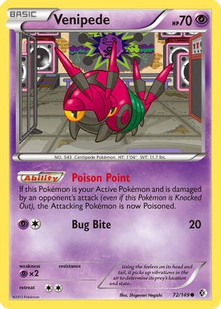 [PKM] Venipede (72/149) [Black & White: Boundaries Crossed]