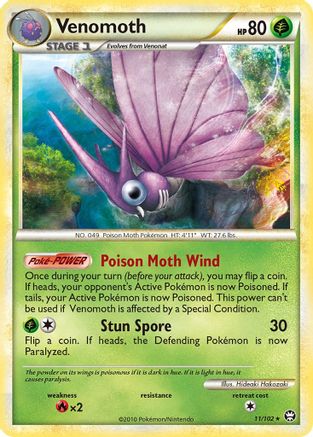 [PKM-R] Venomoth (11/102) [HeartGold & SoulSilver: Triumphant]