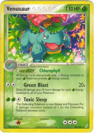 [PKM-R] Venusaur (28/100) (Stamped) [EX: Crystal Guardians]