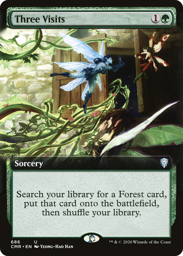 {C} Three Visits (Extended Art) [Commander Legends][CMR 686] - Misty Mountain Games