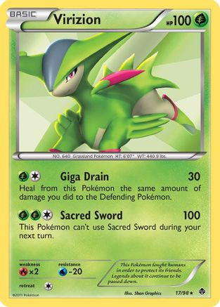 [PKM-R] Virizion (17/98) [Black & White: Emerging Powers]
