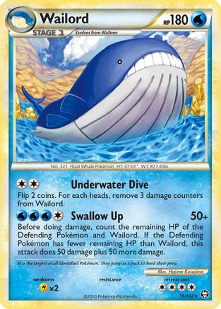 [PKM] Wailord (31/102) [HeartGold & SoulSilver: Triumphant]