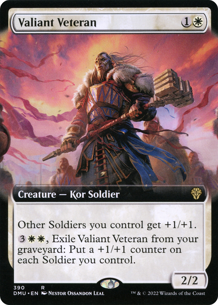 {R} Valiant Veteran (Extended Art) [Dominaria United][DMU 390]