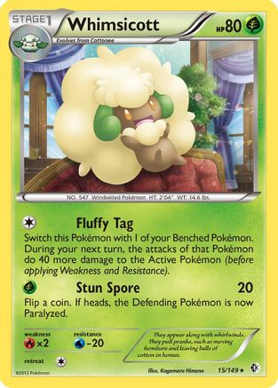 [PKM] Whimsicott (15/149) [Black & White: Boundaries Crossed]