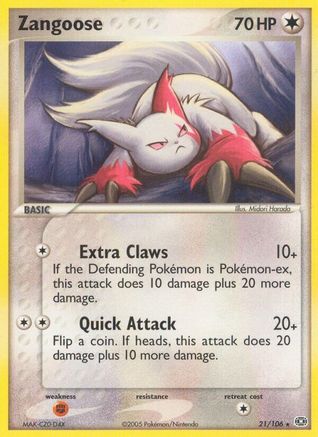 [PKM] Zangoose (21/106) (Stamped) [EX: Emerald]