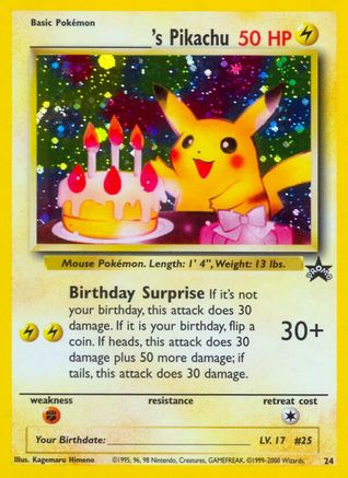 [PKM] _____'s Pikachu (24) (Birthday Pikachu) [Wizards of the Coast: Black Star Promos]