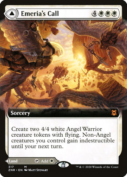 {R} Emeria's Call // Emeria, Shattered Skyclave (Extended Art) [Zendikar Rising][ZNR 317]