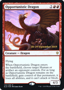 {R} Opportunistic Dragon [Throne of Eldraine Prerelease Promos][PR ELD 133]