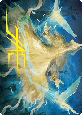 {A} Heron-Blessed Geist Art Card (Gold-Stamped Signature) [Innistrad: Crimson Vow Art Series][GS AVOW 013]