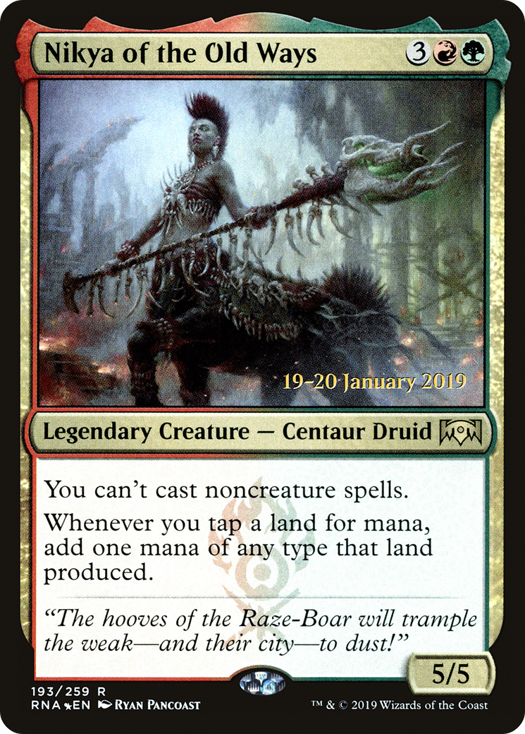 {R} Nikya of the Old Ways [Ravnica Allegiance Prerelease Promos][PR RNA 193]