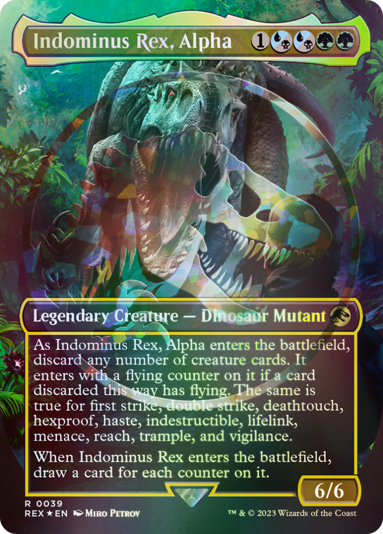 {T} Indominus Rex, Alpha Emblem (Borderless) [Jurassic World Collection Tokens][TREX 039]