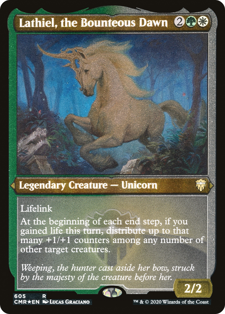 {R} Lathiel, the Bounteous Dawn (Etched) [Commander Legends][CMR 605]