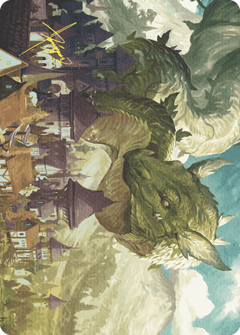 {A} Beanstalk Wurm Art Card (Gold-Stamped Signature) [Wilds of Eldraine Art Series][GS AWOE 023]