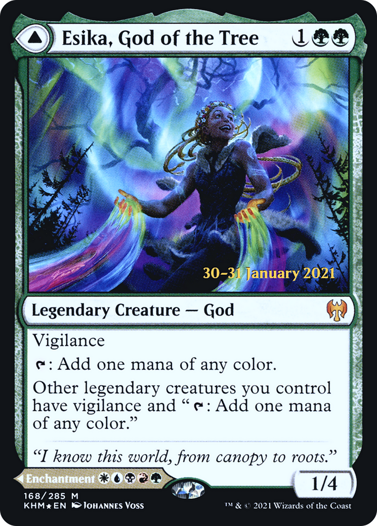 {R} Esika, God of the Tree // The Prismatic Bridge [Kaldheim Prerelease Promos][PR KHM 168]
