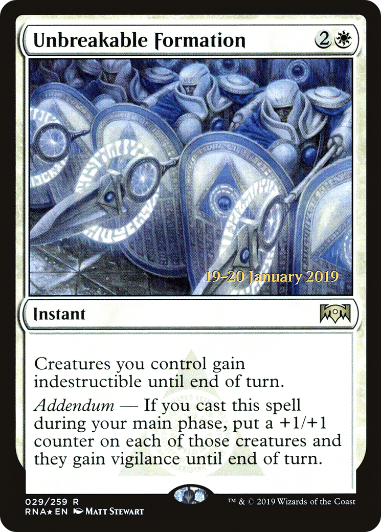 {R} Unbreakable Formation [Ravnica Allegiance Prerelease Promos][PR RNA 029] - Misty Mountain Games