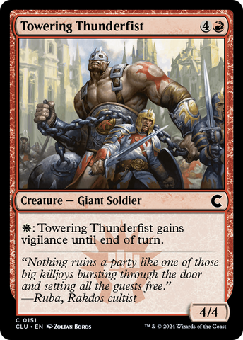 {C} Towering Thunderfist [Ravnica: Clue Edition][CLU 151]