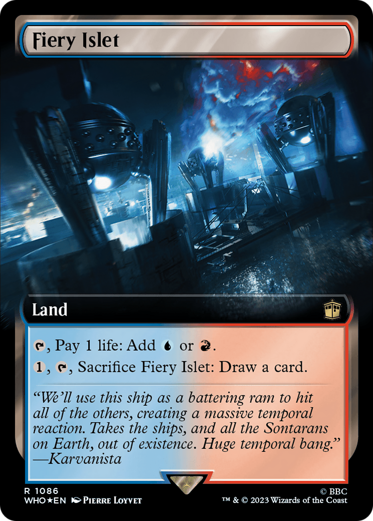 {R} Fiery Islet (Extended Art) (Surge Foil) [Doctor Who][WHO 1086]