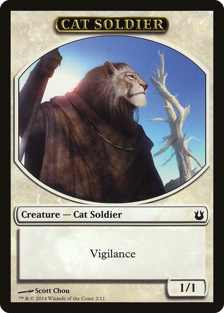 {T} Cat Soldier Token [Born of the Gods Tokens][TBNG 002] - Misty Mountain Games
