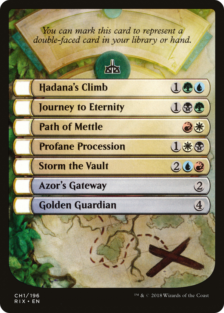 {T} Rivals of Ixalan Checklist [Rivals of Ixalan Tokens][TRIX CH1]