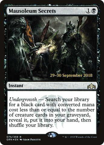 {R} Mausoleum Secrets [Guilds of Ravnica Prerelease Promos][PR GRN 075]