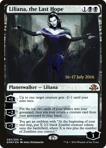 {R} Liliana, the Last Hope [Eldritch Moon Prerelease Promos][PR EMN 093]