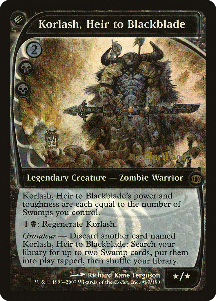 {R} Korlash, Heir to Blackblade [Future Sight Promos][PR FUT 087]