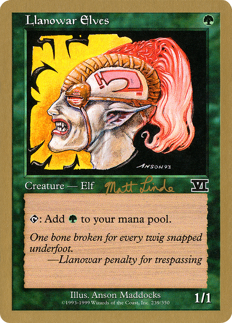 {C} Llanowar Elves (Matt Linde) [World Championship Decks 1999][GB WC99 ML239]