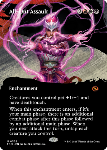 {@R} All-Out Assault (Borderless) [Tarkir: Dragonstorm][TDM 352]