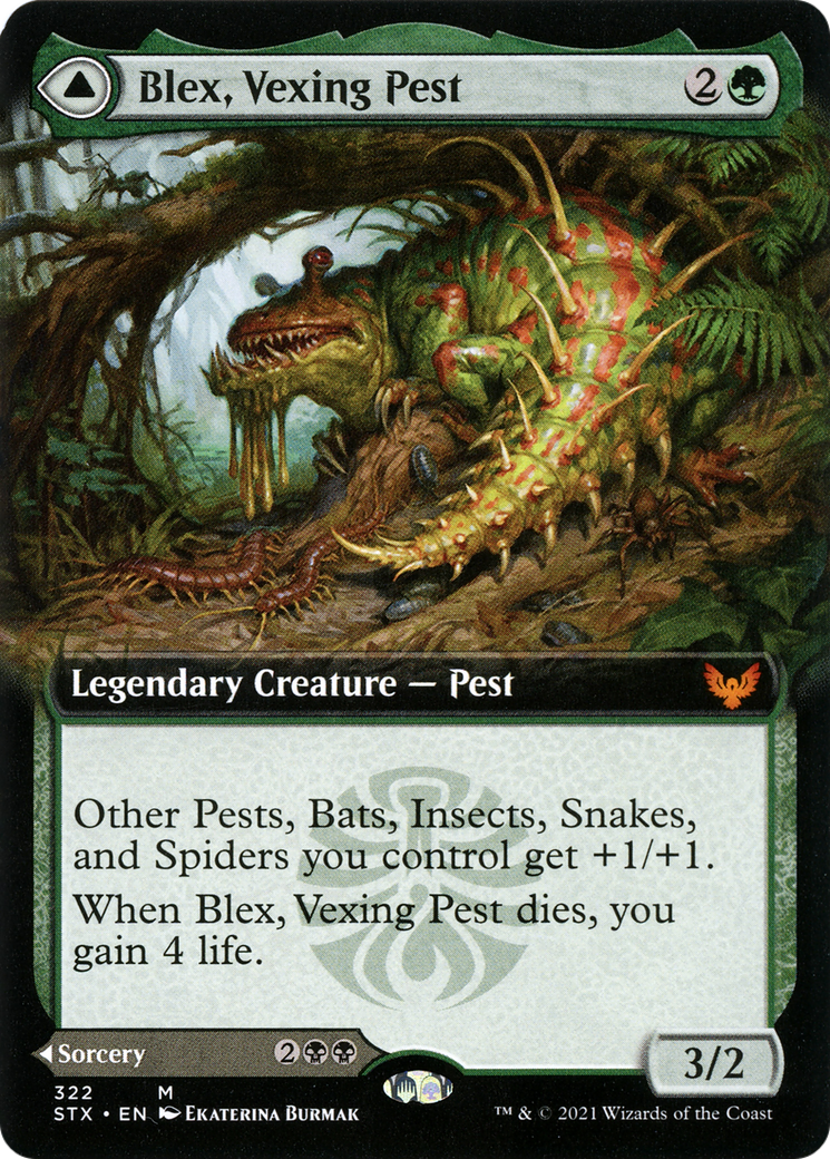 {R} Blex, Vexing Pest // Search for Blex (Extended Art) [Strixhaven: School of Mages][STX 322]