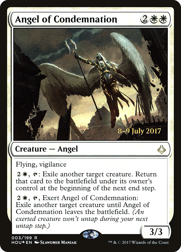 {R} Angel of Condemnation [Hour of Devastation Prerelease Promos][PR HOU 003]