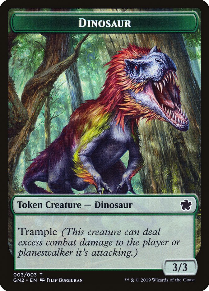 {T} Dragon // Dinosaur Double-Sided Token [Game Night 2019 Tokens][TGN2 002]