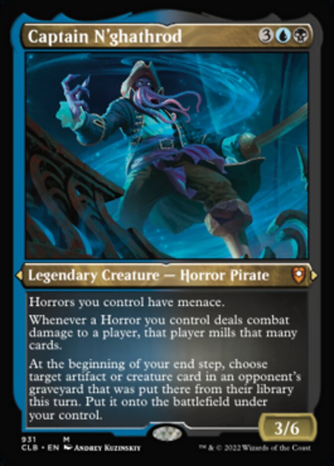 {R} Captain N'ghathrod (Display Commander) (Foil Etched) [Commander Legends: Battle for Baldur's Gate][CLB 931]