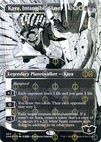 {R} Kaya, Intangible Slayer (Borderless Manga Step-and-Compleat Foil) [Phyrexia: All Will Be One][ONE 464]